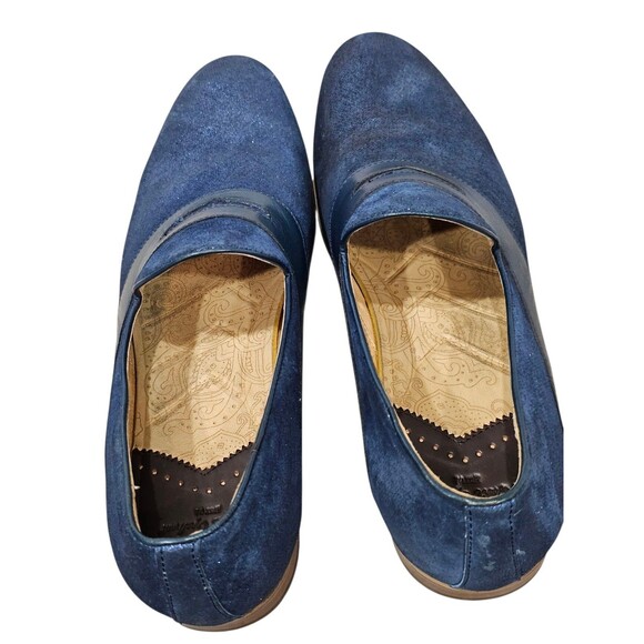 Robert Graham Mens 10 Dress Shoes Metallic Blue Suede Slip On Loafers main image 9